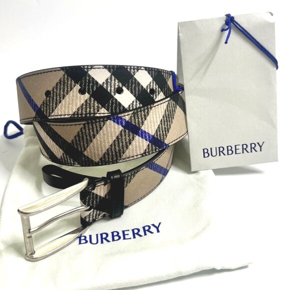 Burberry Leather Check Belt Size 85 / 34 - Picture 1 of 8